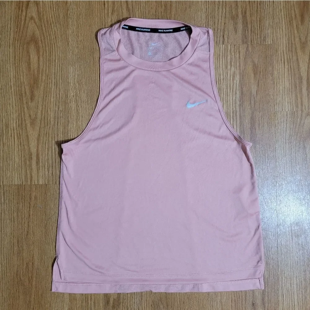 Nike Running Tank Top Dri-Fit Mesh Rose Gold Women's Size Small S See Through